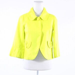 J.Crew Women's Bright Green Linen Jacket - size 2